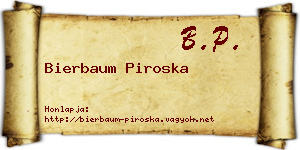 Bierbaum Piroska névjegykártya